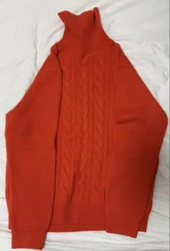 ウールカシミヤ ケーブルタートルネックニット　TOMORROWLAND