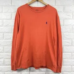 ポロ　ラルフローレン　刺繍ロゴ　長袖カットソー　ロンT M