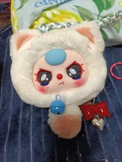 BabyThree 猫の顔のポーチ 涙目 チャーム、紐付き