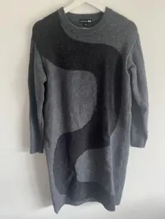 【数日限定値下げ】ユニクロ マリメッコ ラムクルーネックワンピース グレー S