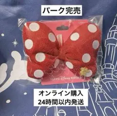 【新品未使用】ディズニー　ミニー　ヘアゴム　サイズ大　ヘアポニー　リボン　赤