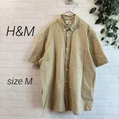 【H&M】レギュラーフィット 半袖シャツ (M) ベージュ