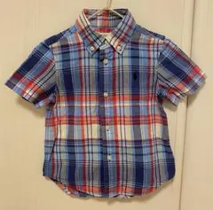 美品☆Ralph Lauren チェック柄 半袖シャツ　18M