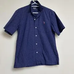 美品　ラルフローレン　半袖シャツ　150 ネイビー✖️ピンク