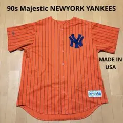90s USA製 NY ニューヨークヤンキース ベースボールシャツ ユニフォームのサムネイル
