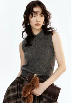 新品タグ付き♡H&M♡襟付きプルオーバーベスト