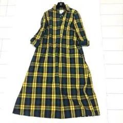 【美品 】サニークラウズ ponさんのヘリンボーンチェックワンピース LT