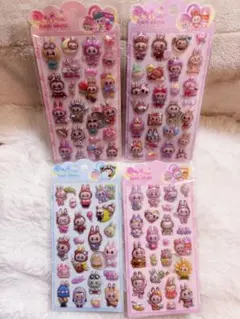 ぷくぷくシール 4枚セット 3dシール