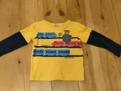 列車プリント 長袖カットソー