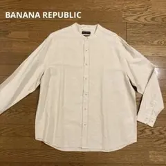 BANANA REPUBLICバナナリパブリック　ノーカラーシャツ　ベージュ
