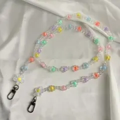 スマホショルダーストラップ フラワー カラフル