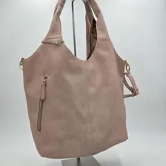 【良品】シューラルー　ピンク スエード ショルダーバッグ　トートバッグ