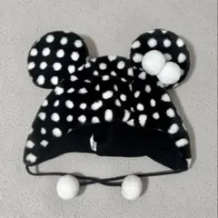 ディズニー　ファンキャップ　水玉　黒