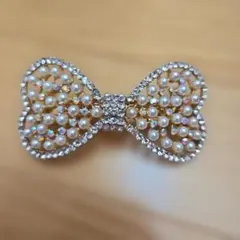 ヘアアクセサリー バレッタ リボン型ヘアクリップ 結婚式 2次会 ドレス