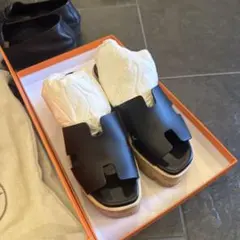 HERMES サンダル ブラック 厚底　エズ　38のサムネイル