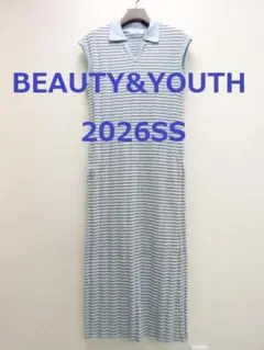26SS BEAUTY&YOUTH　ボーダー スキッパー マキシワンピース