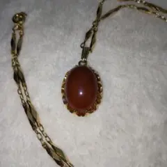 ゴールド オーバル型 天然石 ネックレス