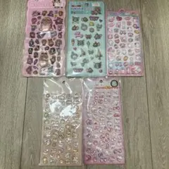 コットンパフィー&うるちゅるプチシール＆タイルシール 5点セット