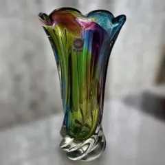 ARTEGLASS 多色ガラス花瓶　昭和レトロ
