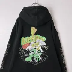 RIPNDIP バックプリント　裏起毛　パーカー　メンズ　古着　黒