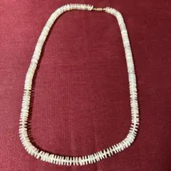 シェルネックレス 貝素材 ホワイトビーズネックレス usde 美品