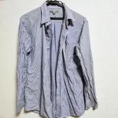 UNIQLO ブルーストライプ 長袖シャツ M ユニクロ