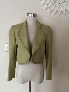 ジュンアシダ　オリーブグリーン ショートジャケット9号スカート紺1枚黒1枚各9号