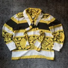 希少 90s 柄シャツ ボウタイブラウス スカーフ柄 レトロ 古着