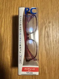 TOPLAND PC GLASS PCメガネ クリアレンズ　度なし レッド