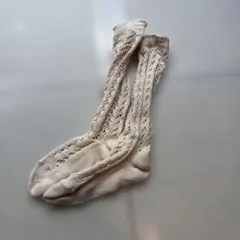 アイボリー レース編み キッズ靴下