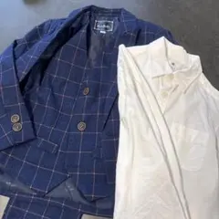卒業式・入学式 ネイビー チェック柄 スーツ 120