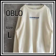 【OBLO】美品 フロントロゴデザインスウェット L