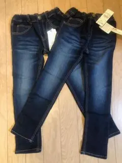 Mou jonjon 子供用ジーンズ(ユーズド加工）未使用2本セット