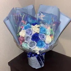 ブルー 花束 造花
