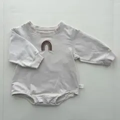 韓国こども服 ベージュ ロンパース 薄手 長袖 春秋 70 80 男の子 女の子
