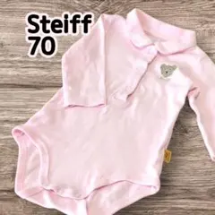Steiff シュタイフ 薄手長袖ロンパース 70　ピンクのサムネイル