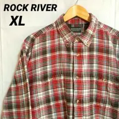 USA古着 【XL】チェック柄フランネルシャツ 大きめ オーバサイズ 赤