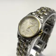 稼働/電池交換済/訳アリSEIKO エクセリーヌ レディース腕時計 コンビ