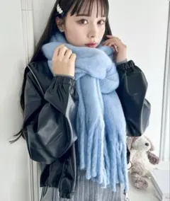 【新品】GRL／起毛フェイクウールフリンジボリュームマフラー(fo1250)