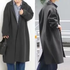 極美品✨️21AW　プラージュ　ハミルトンノーカラーコート　ダブルフェイス Plage - プラージュ ハミルトン ノーカラーコート 美品の通販 by