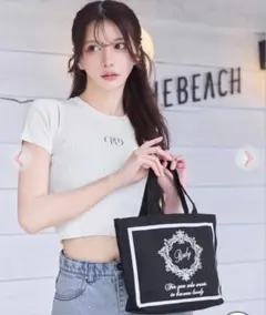 Rady ホテルシリーズミニトートバッグ　ブラック×ホワイト