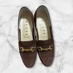 「GUCCI/グッチ」ブラウン スエード パンプス おしゃれ24cm レディース