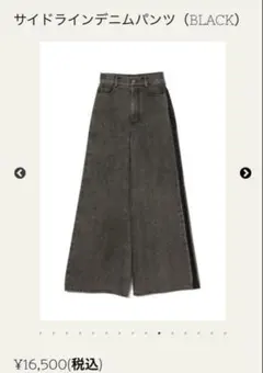 ［新品未使用］PINUE サイドタックデニムパンツ　BLACK ダメージタックデニムパンツ（BLACK） - PINUE