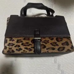 レオパード柄 ハンドバッグ ブラウン