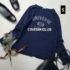 2297ꕤシネマクラブ 英字ロゴ長袖Tシャツ【S】ネイビー 着回し カジュアルのサムネイル