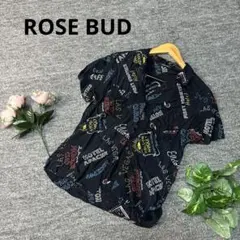 ROSE BUD シャツ　半袖　ブラック　英語柄　Fサイズのサムネイル