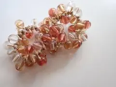 オレンジ系ビーズヘアゴム