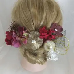 【限定品】ドライフラワー 髪飾り ヘアピン 成人式 卒業式