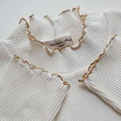 新品　SM2☆オフ／配色メローリブフリルスタンドネックカットソーインナー