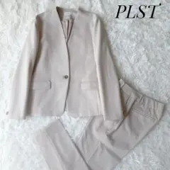 美品⭐︎PLST プラステ セットアップスーツ 洗濯可 ベージュ Lサイズ⑤